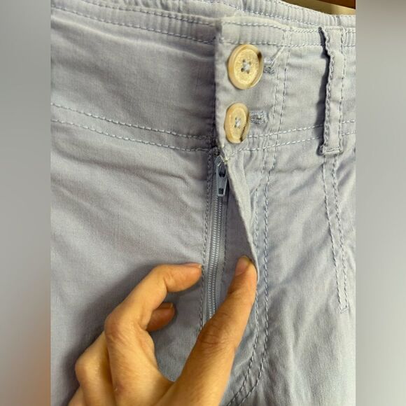 Anthropologie Flared Cropped Pants in Light Blue - Picture 4 of 9